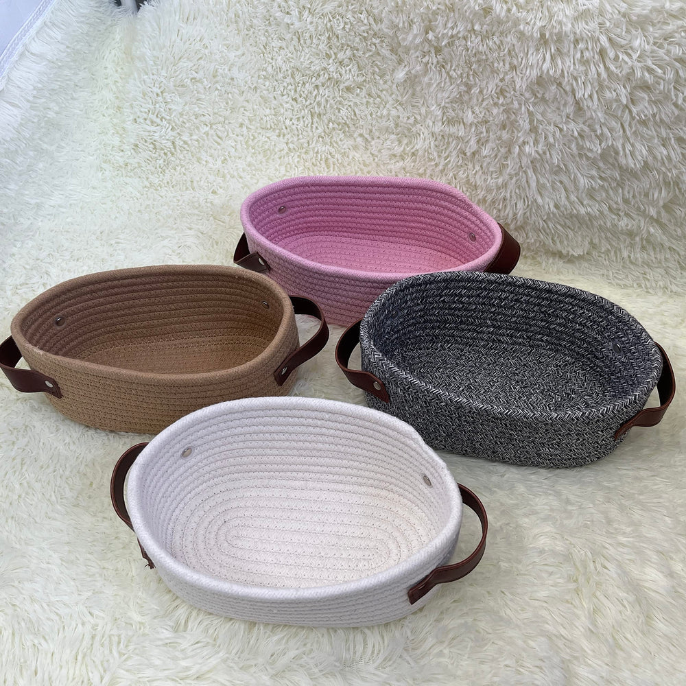 ABenkle kids playroom storage basket to corral tiny toys.