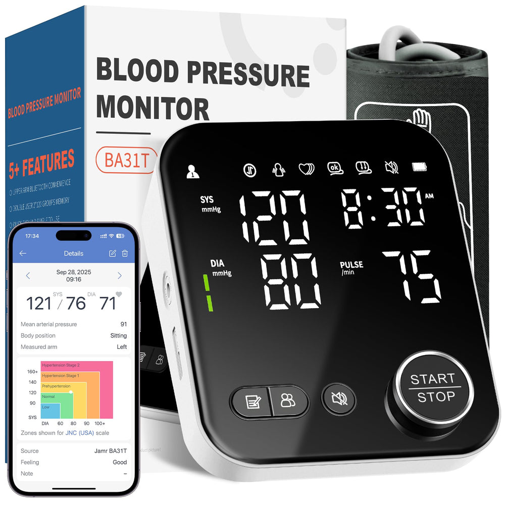 Abesee BP monitor with Bluetooth for quick readings and app syncing on the go.