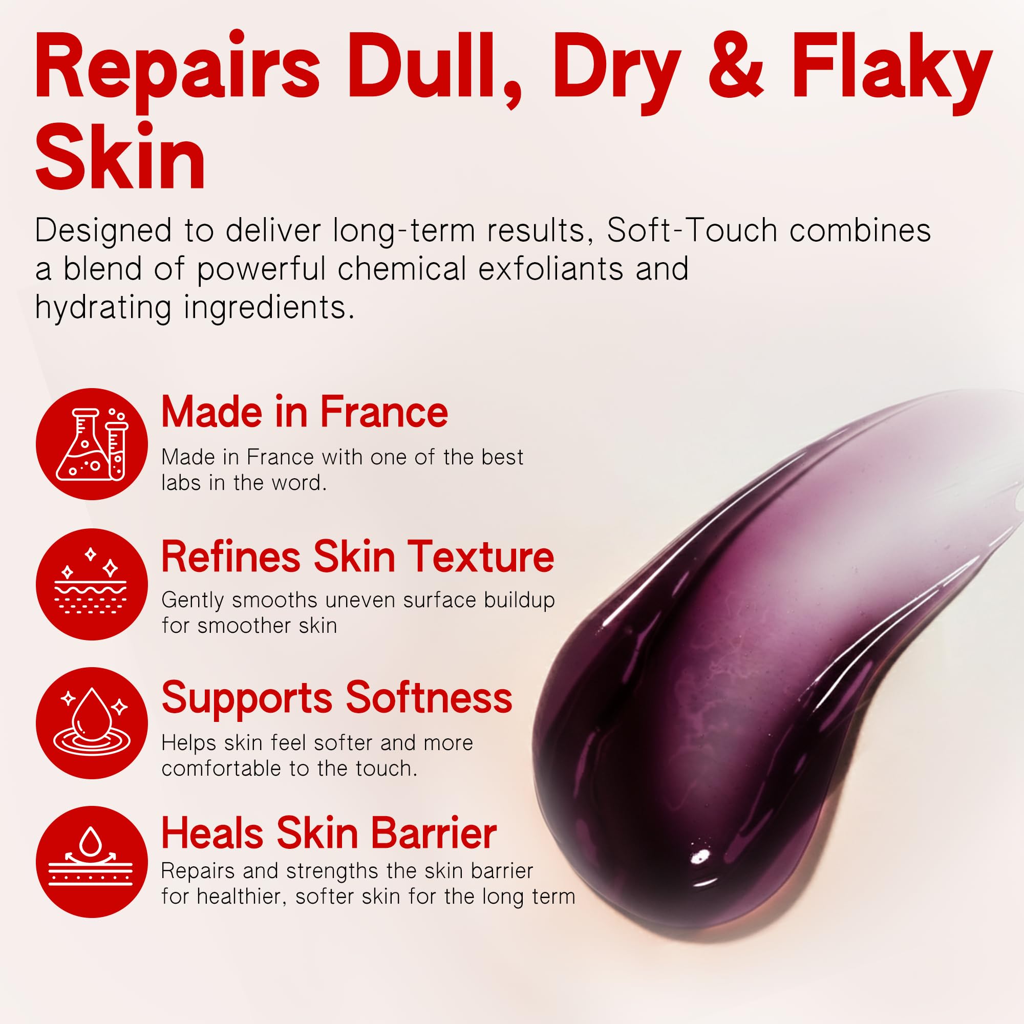 ABI AME product used on rough patches to improve texture.