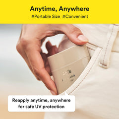 Outdoor-use scenario with Abib Airy Sunstick for on-the-go protection.