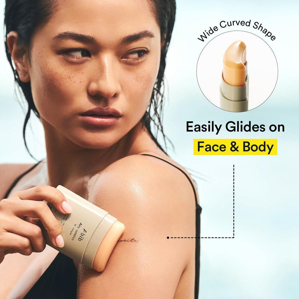 Abib Airy Sunstick semi-matte finish controls shine on oily skin.