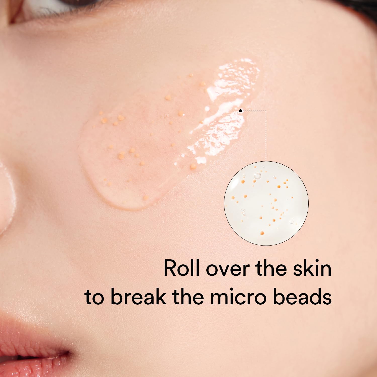 Skin after applying appears hydrated with a healthy glow.
