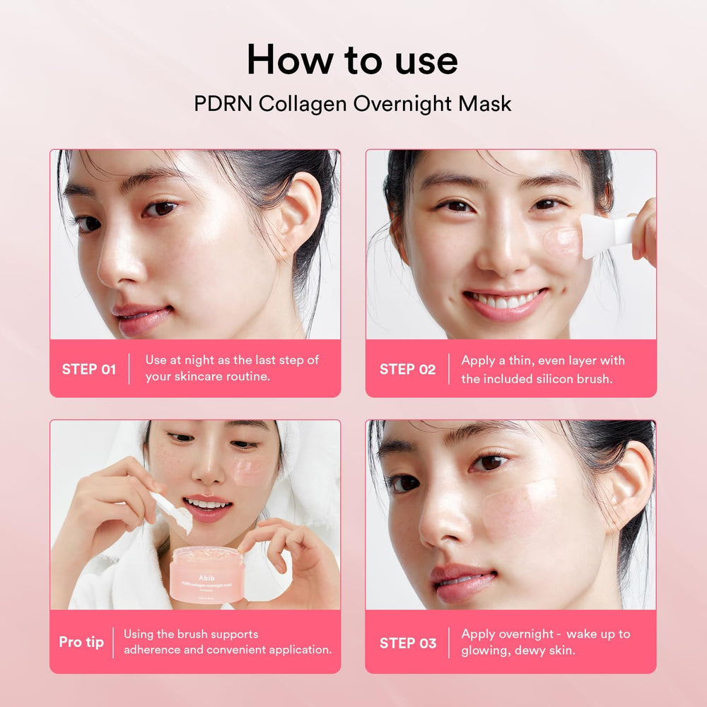 Relaxed nighttime routine with Abib PDRN Collagen Overnight Mask for overnight care