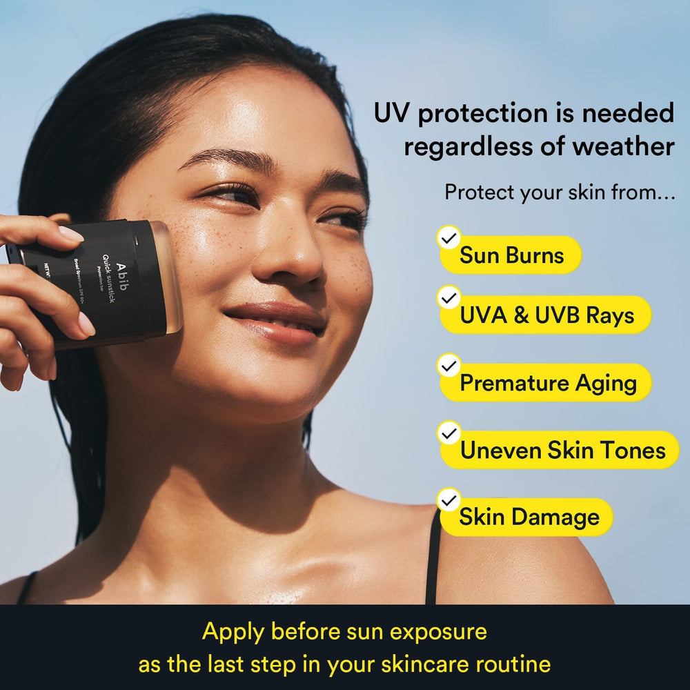 Abib Quick Sunstick being applied to dry skin for comfortable moisture.