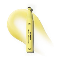 Abib retinal eye serum roller closeup showing precise application for targeted under-eye care