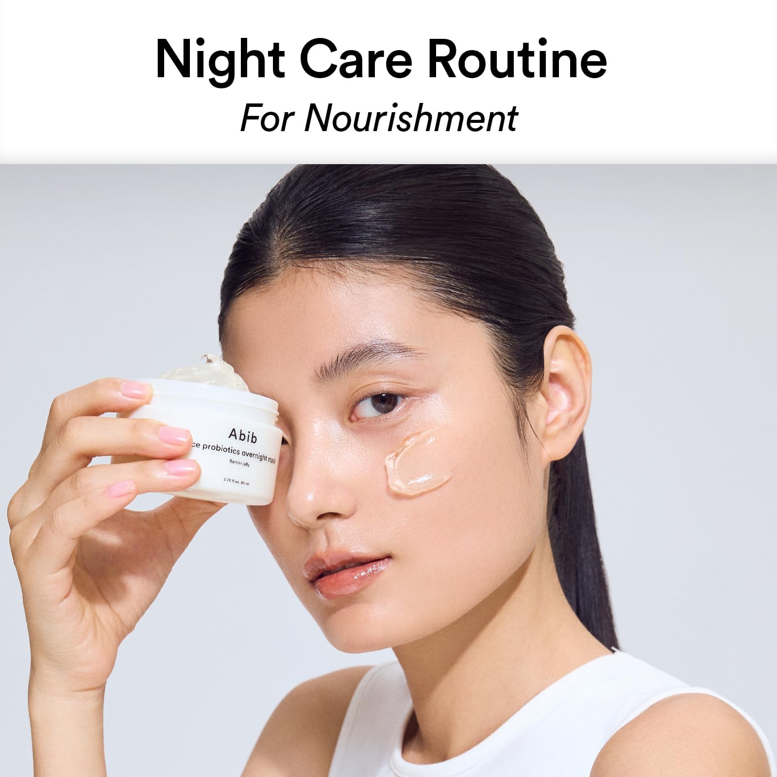 Abib Rice Ferment close-up hints at brightening benefits for dull spots.
