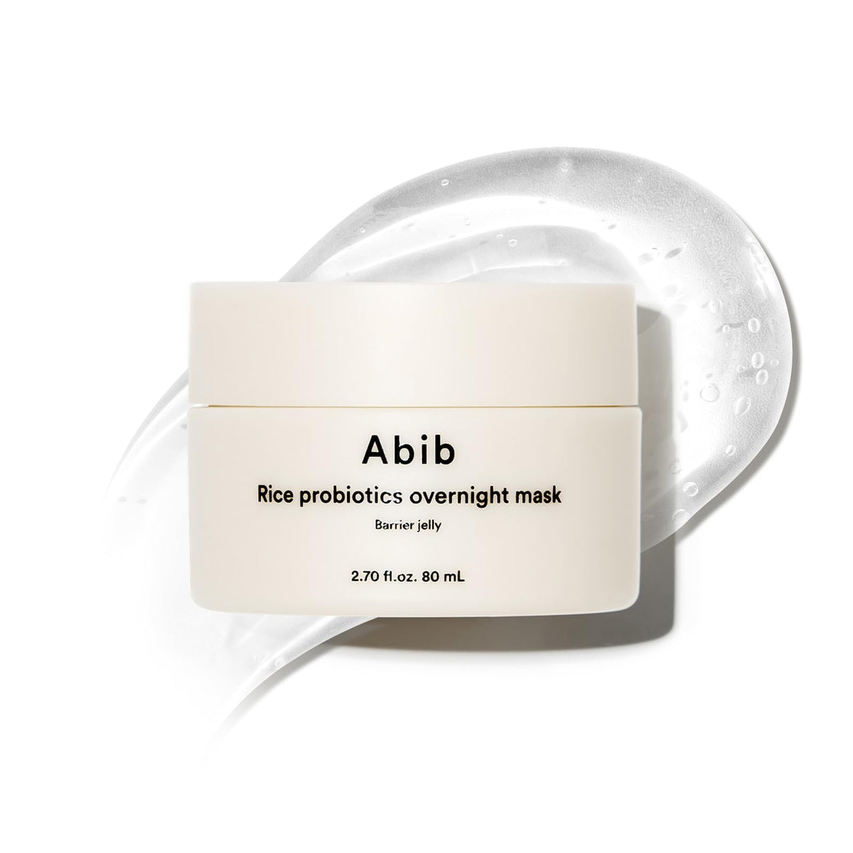 Abib Rice Probiotics Overnight Mask bottle demonstrates overnight hydration and barrier support.