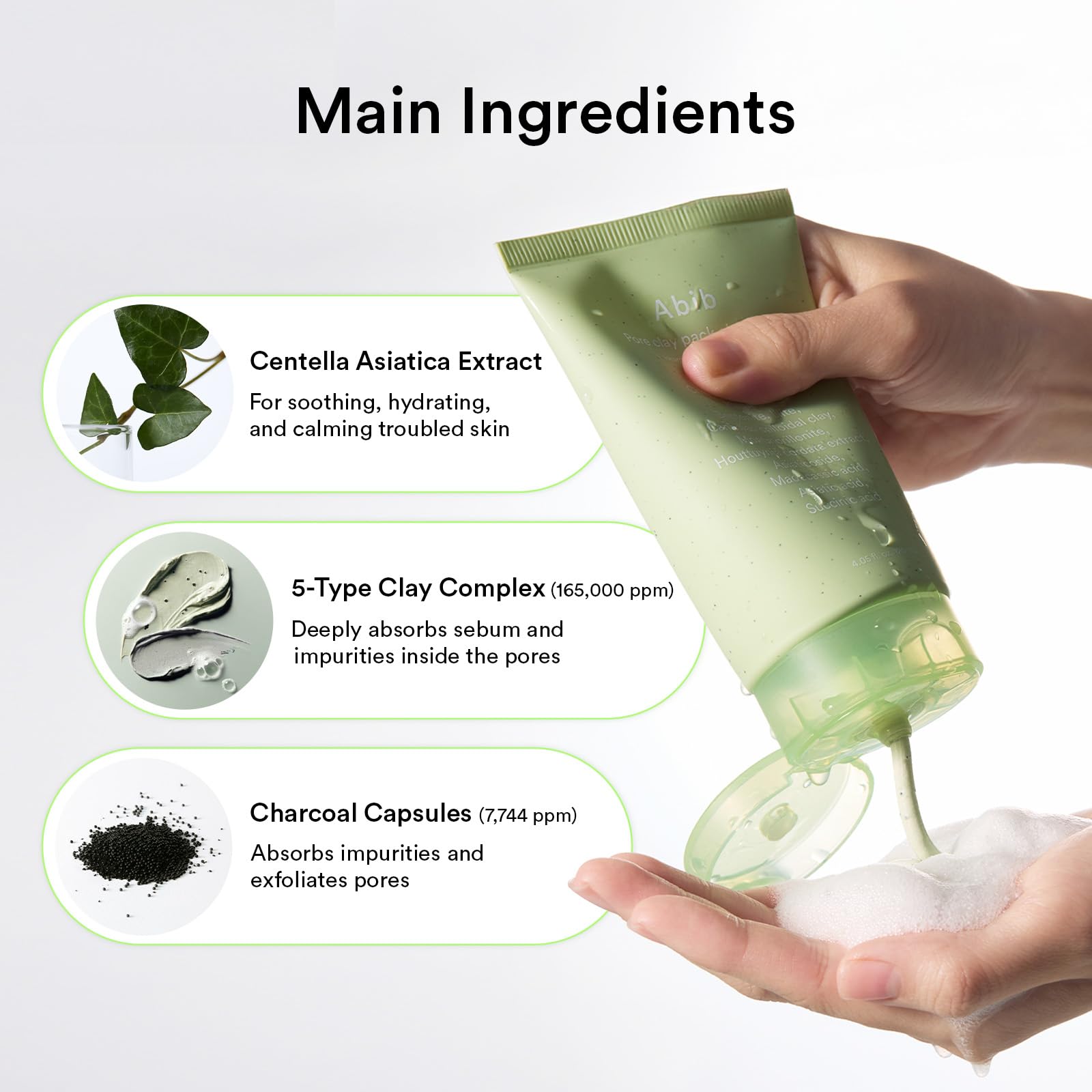 Abib pore clay foam suits sensitive skin daily.