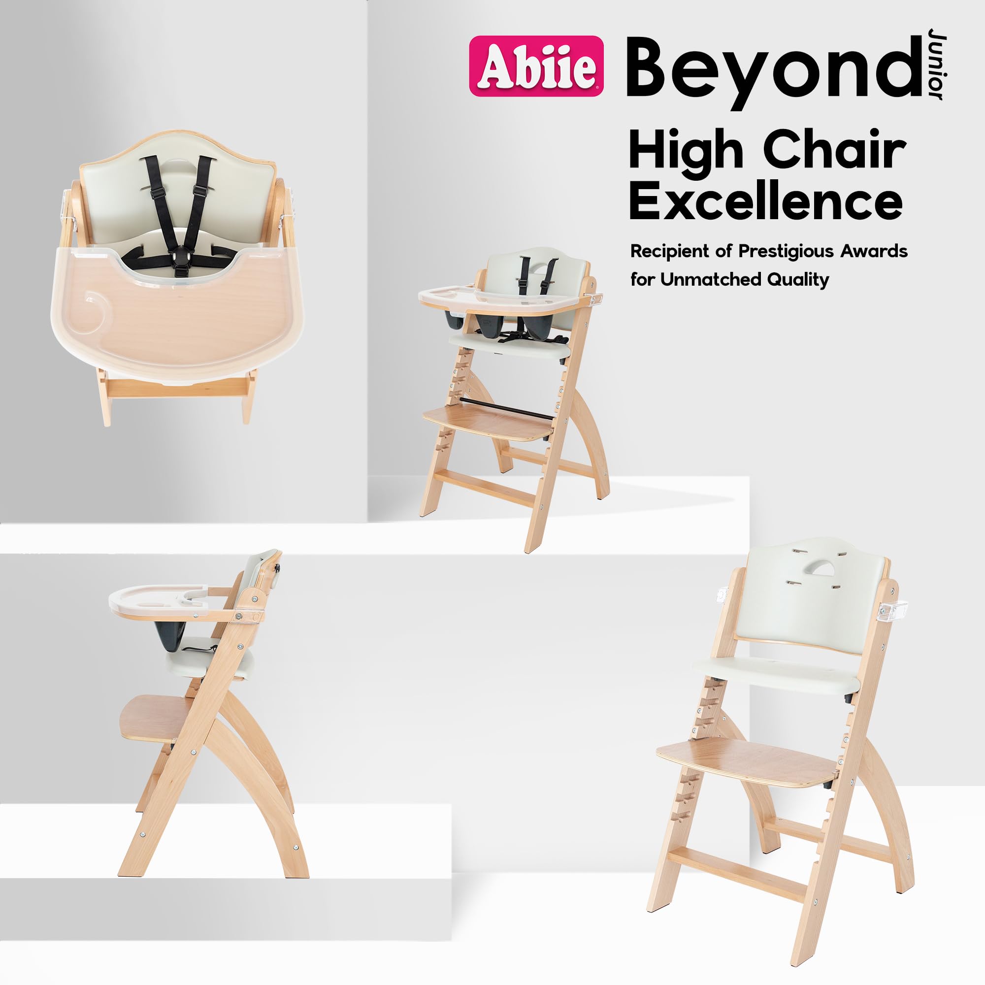 Abiie Beyond Junior chair offers durable construction and warranty for lasting use.