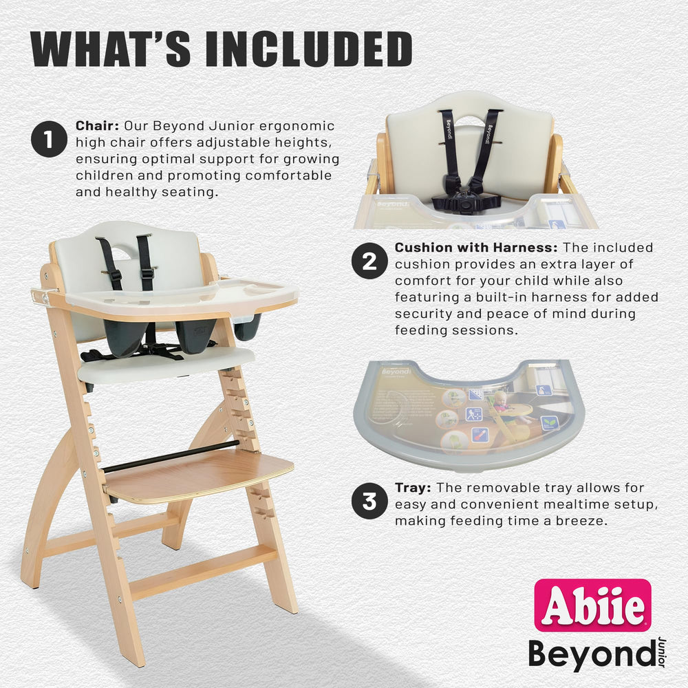 Abiie Beyond Junior chair features a versatile harness system for secure seating.