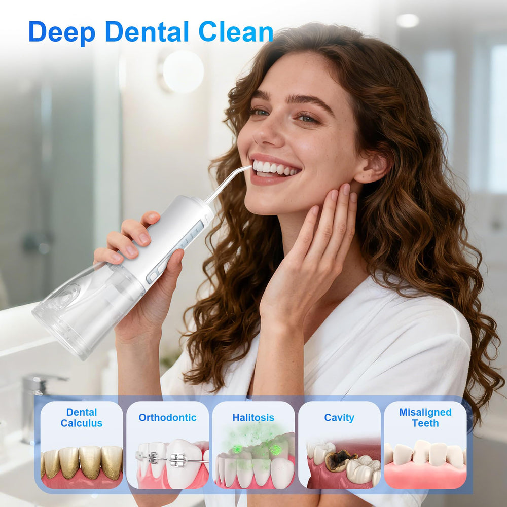 ABOBO Water Flosser IPX7 waterproof badge emphasizing durable moisture protection.