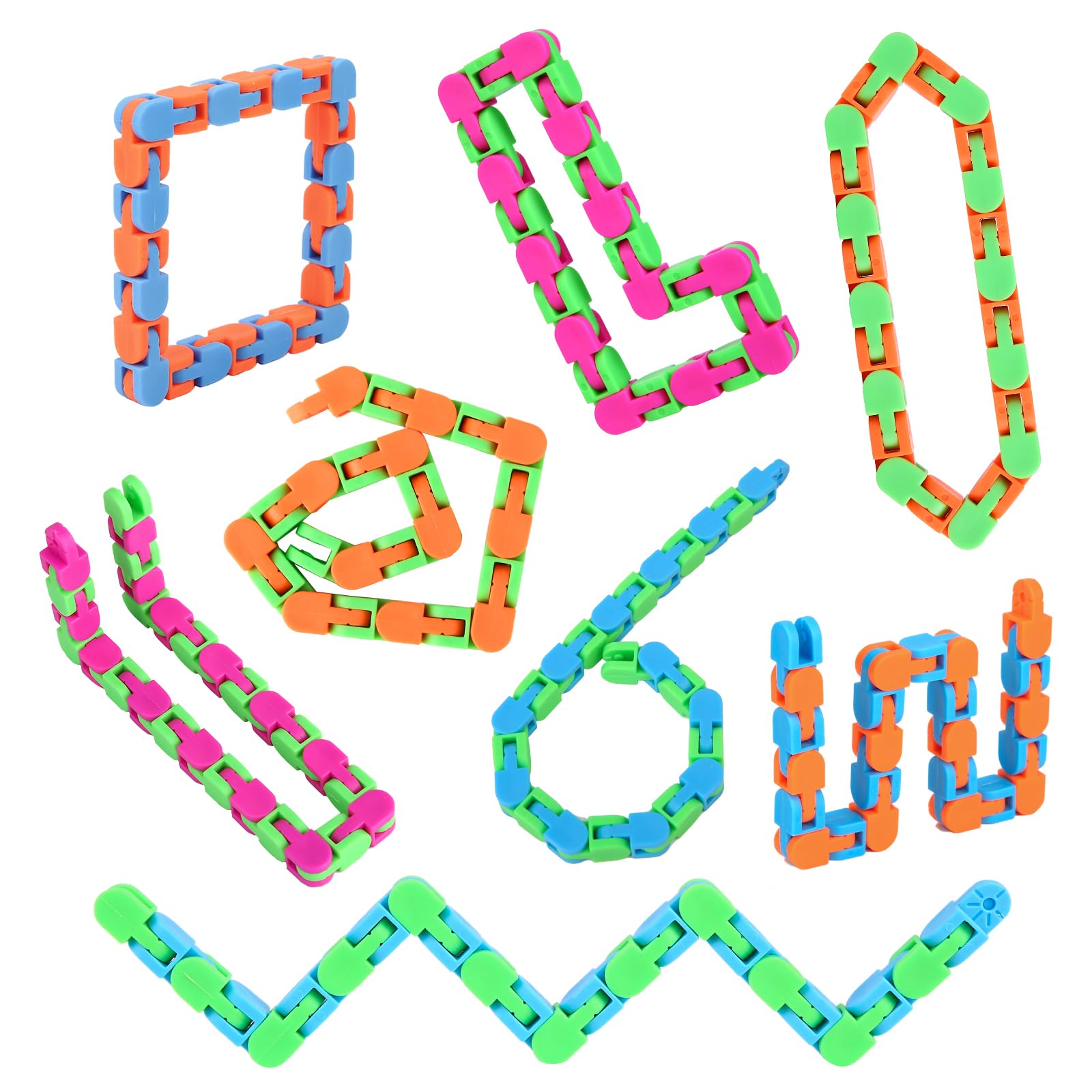 Abodhu 8Pcs 24Links Wacky Tracks laid out for a colorful classroom display.