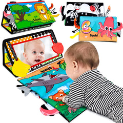 Aboosam baby toy mirror for tummy time with high-contrast visuals.
