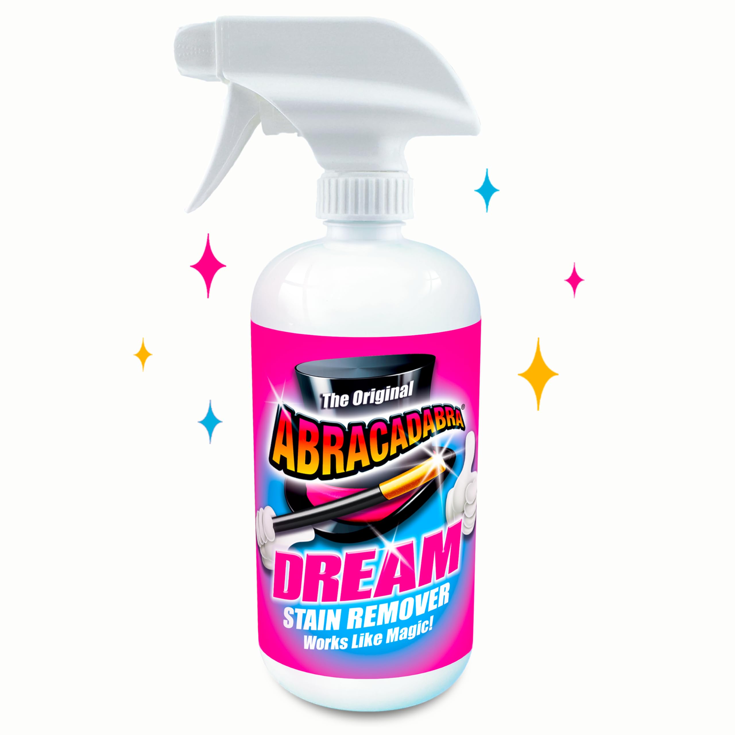 Abracadabra Dream Stain Remover bottle ready to tackle fresh spills.