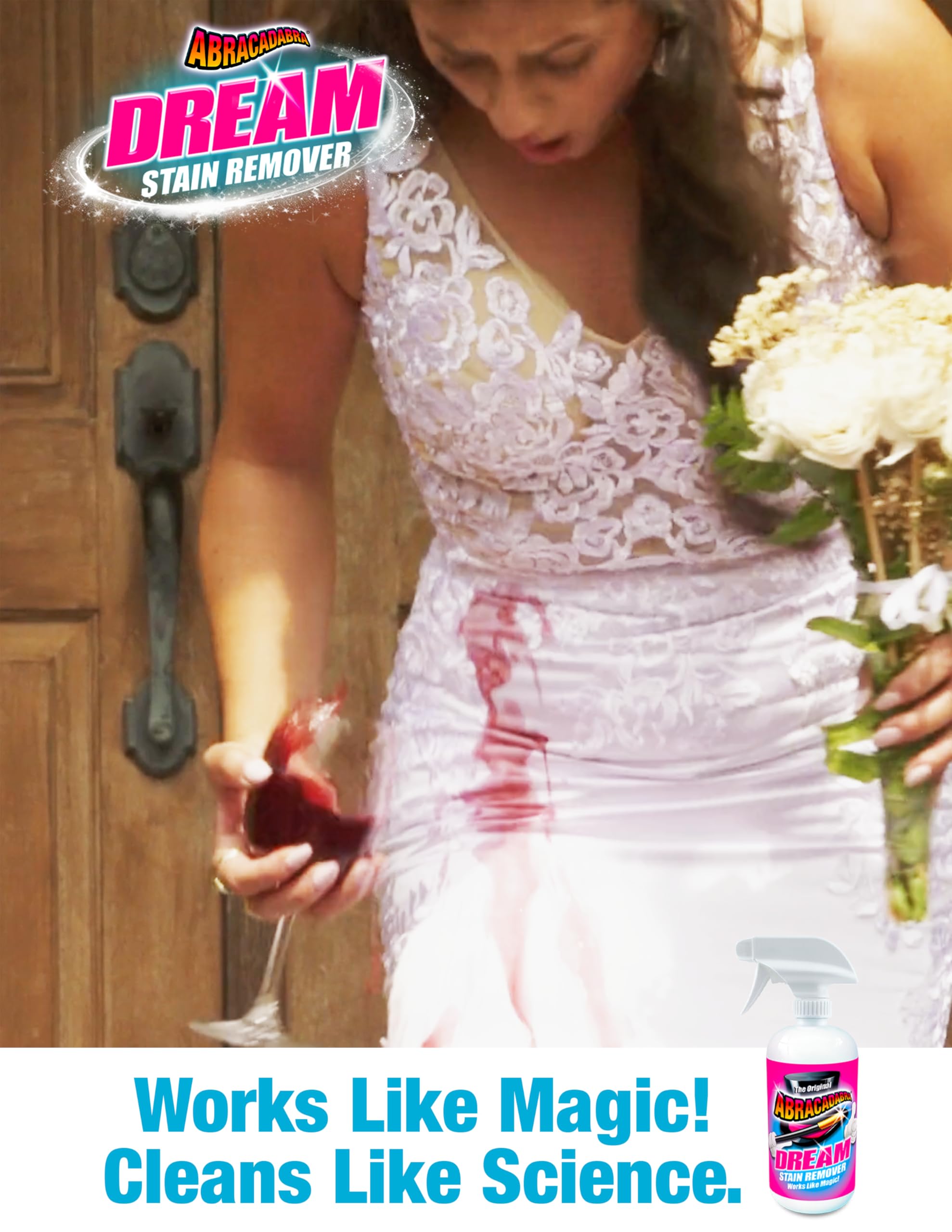 Abracadabra Dream Stain Remover removes fresh wine stains with a quick spray.