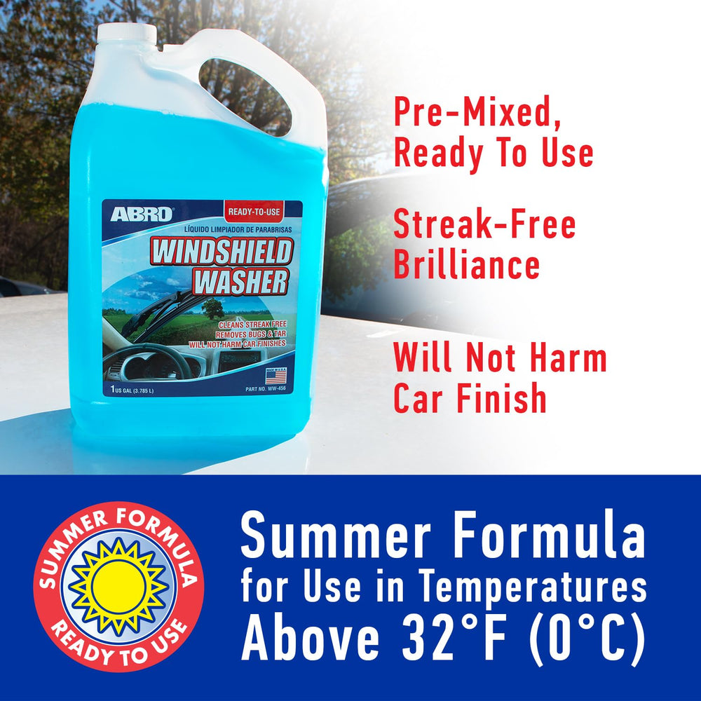 ABRO streak-free formula delivers crystal-clear visibility after a simple windshield wipe