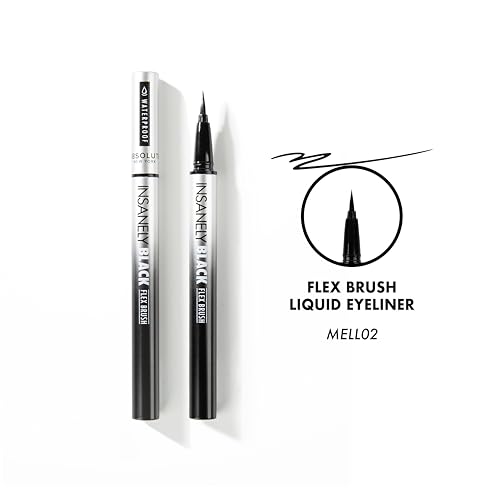 Absolute New York MELL01 long-lasting wear swatch showing deep black pigment.