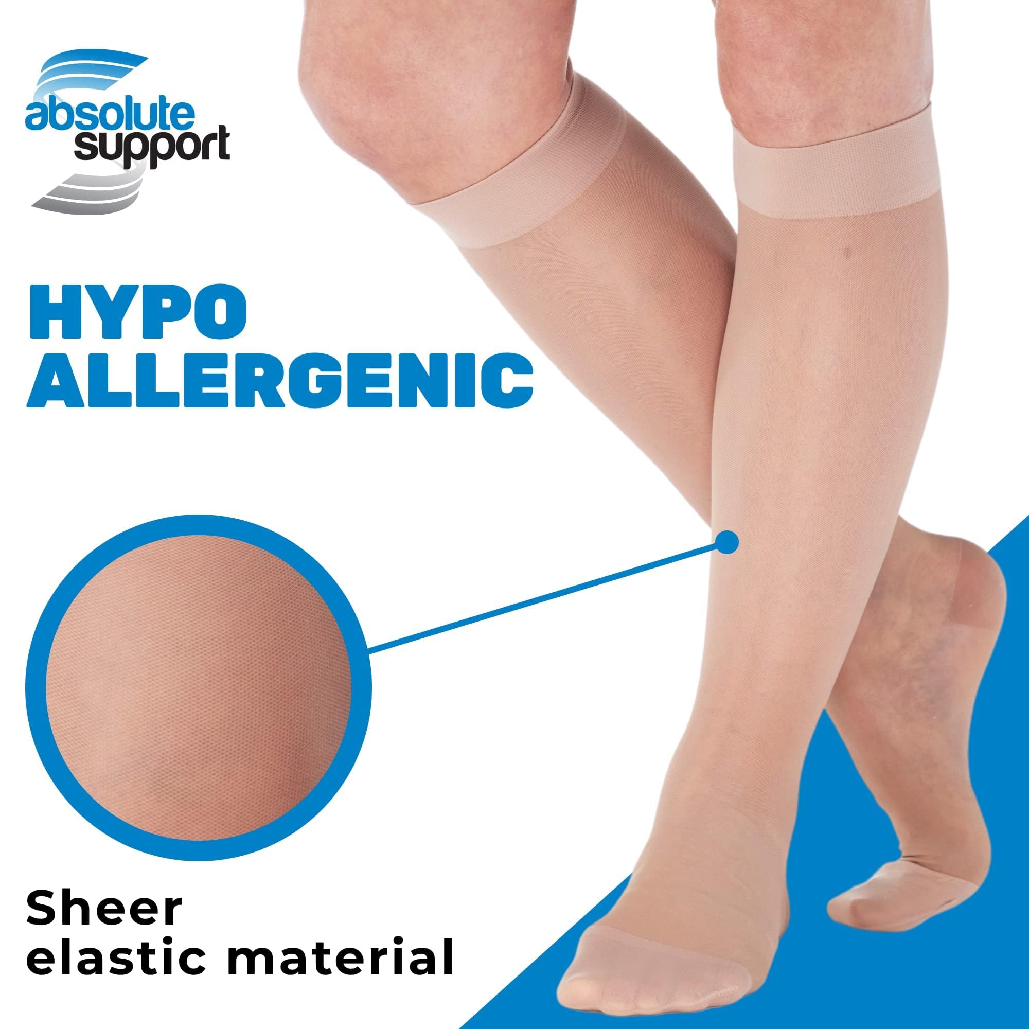 Absolute Support Sheer Compression Socks for Women reinforced heel-toe, durability for long wear
