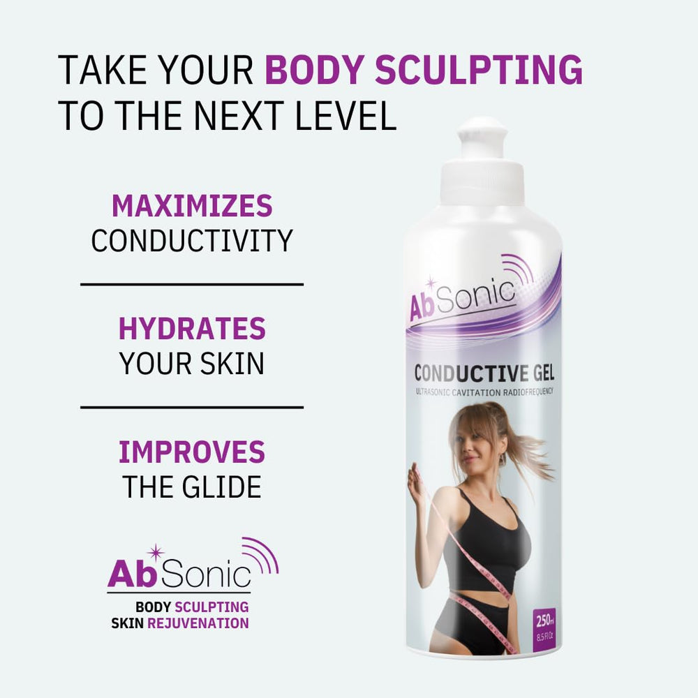 Absonic Cavitation Gel applied during treatment for smooth energy transfer.