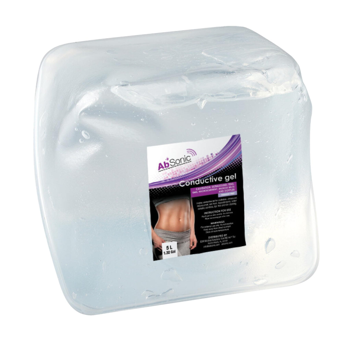 Absonic clear conductive gel for ultrasound and cavitation with smooth conductivity