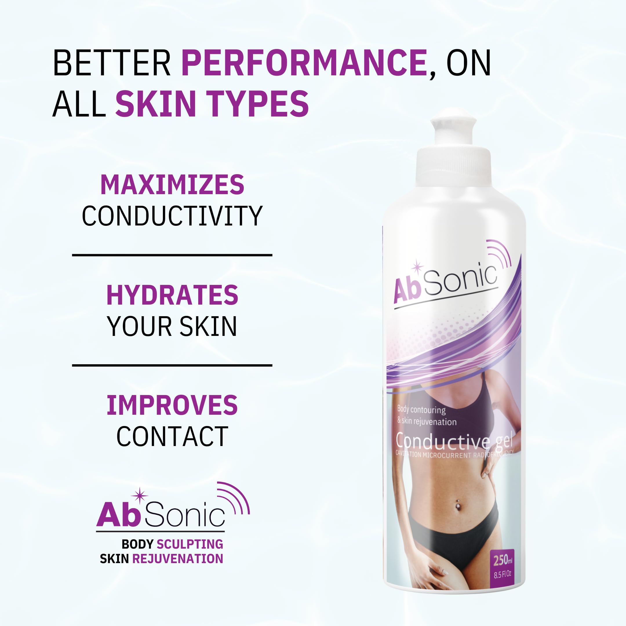 Absonic conductive gel hypoallergenic clarity for sensitive skin users