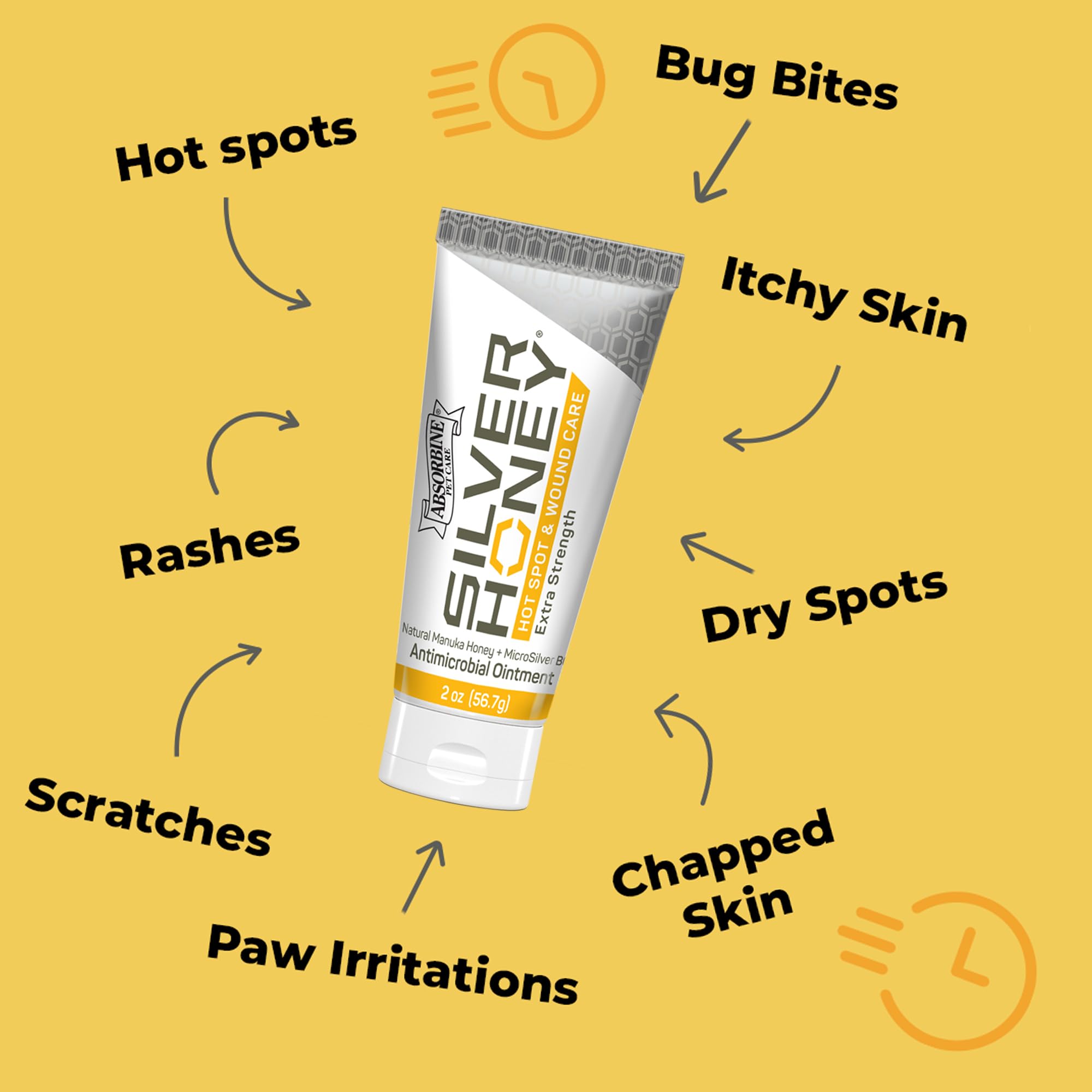 Absorbine Silver Honey micro-silver BG ingredient close-up shows antimicrobial support