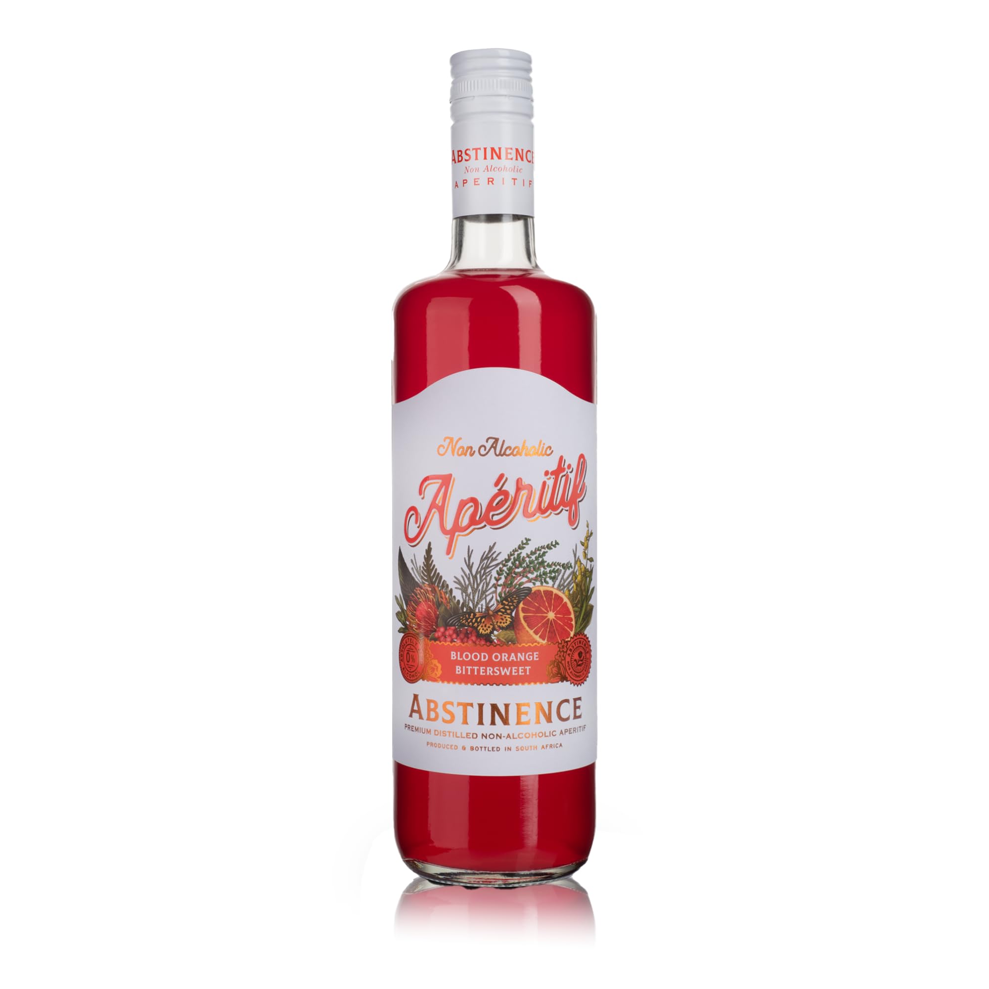 Abstinence Blood Orange Aperitif bottle front view for mindful sipping