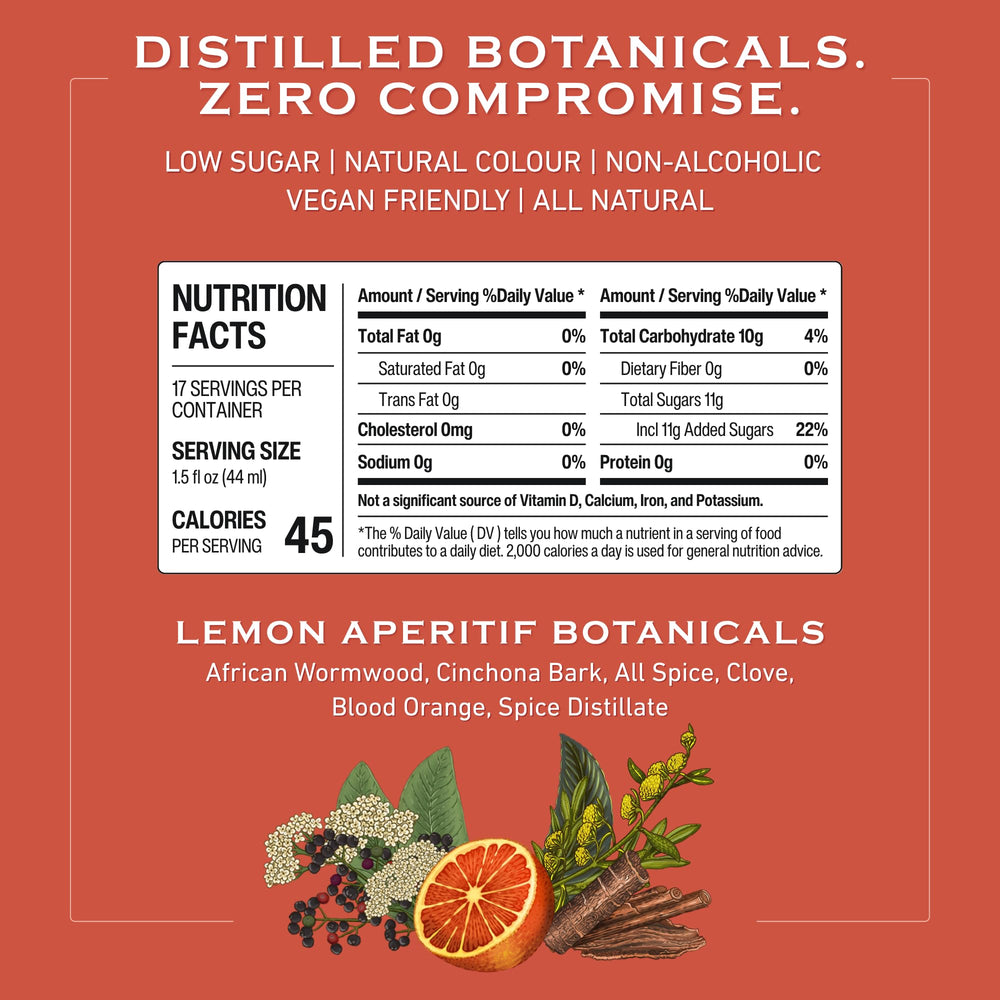 Abstinence Blood Orange Aperitif poured into a glass for zero-proof mixology