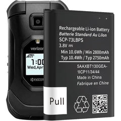Abtter SCP-73LBPS battery front view for Kyocera DuraXV Extreme, reliable replacement