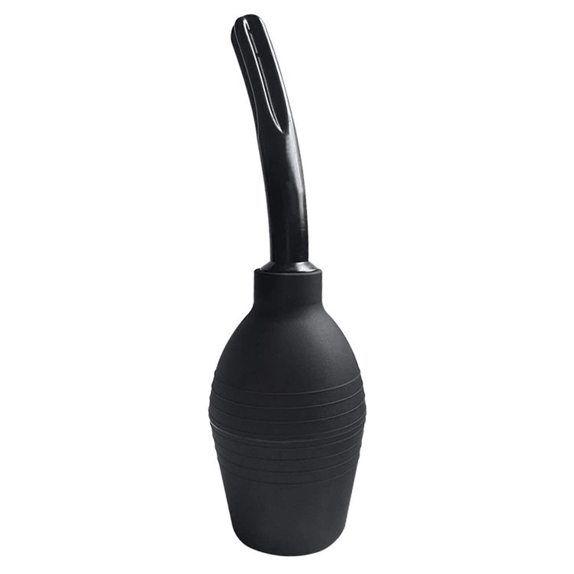 Abyclean anal douche bulb in black shows 310ml capacity for simple at-home cleansing.