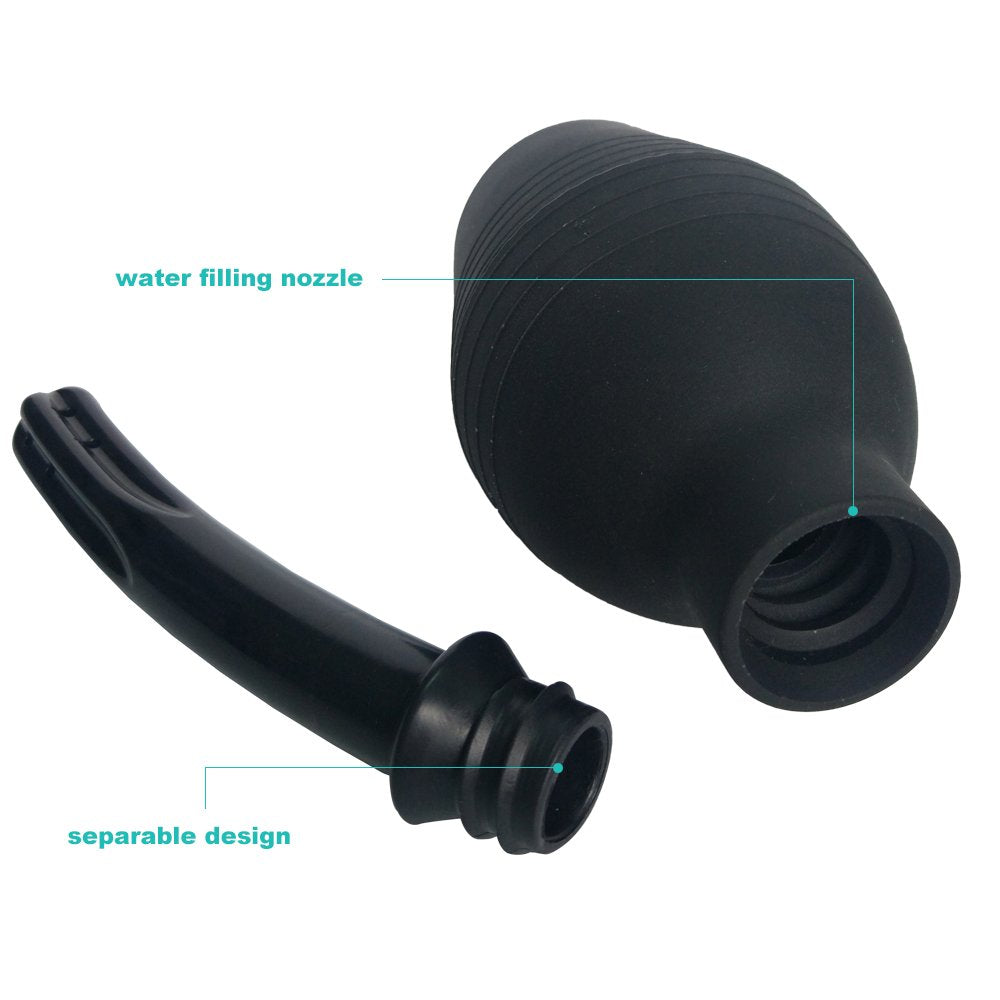 Abyclean bulb with leak-proof nozzle helps control flow for mess-free cleansing.