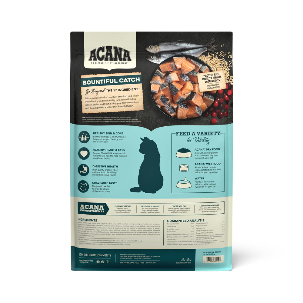 ACANA Bountiful Catch raw salmon and herring close-up highlights premium protein flavor