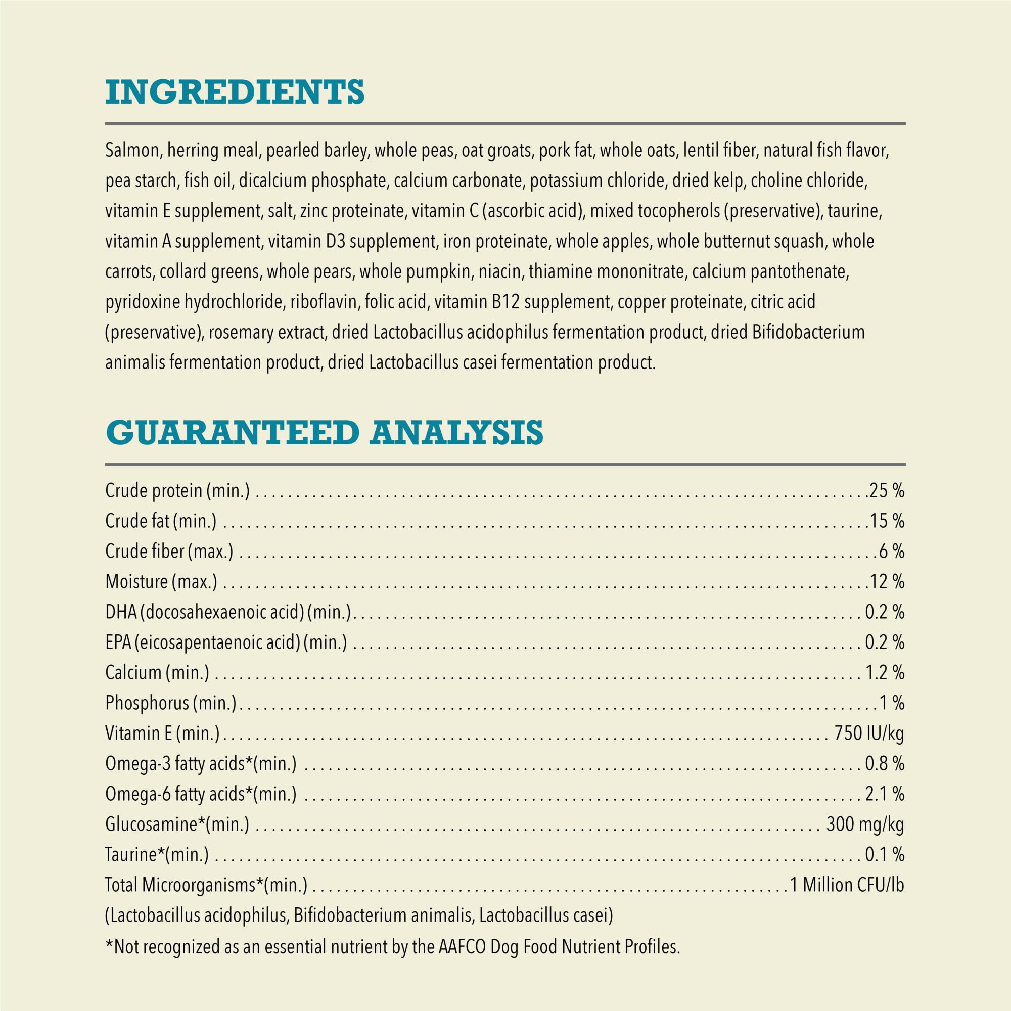 Vitamin E and antioxidants label features in ACANA packaging.