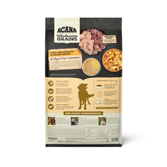 ACANA free-run poultry and turkey pieces highlight protein-rich meals.