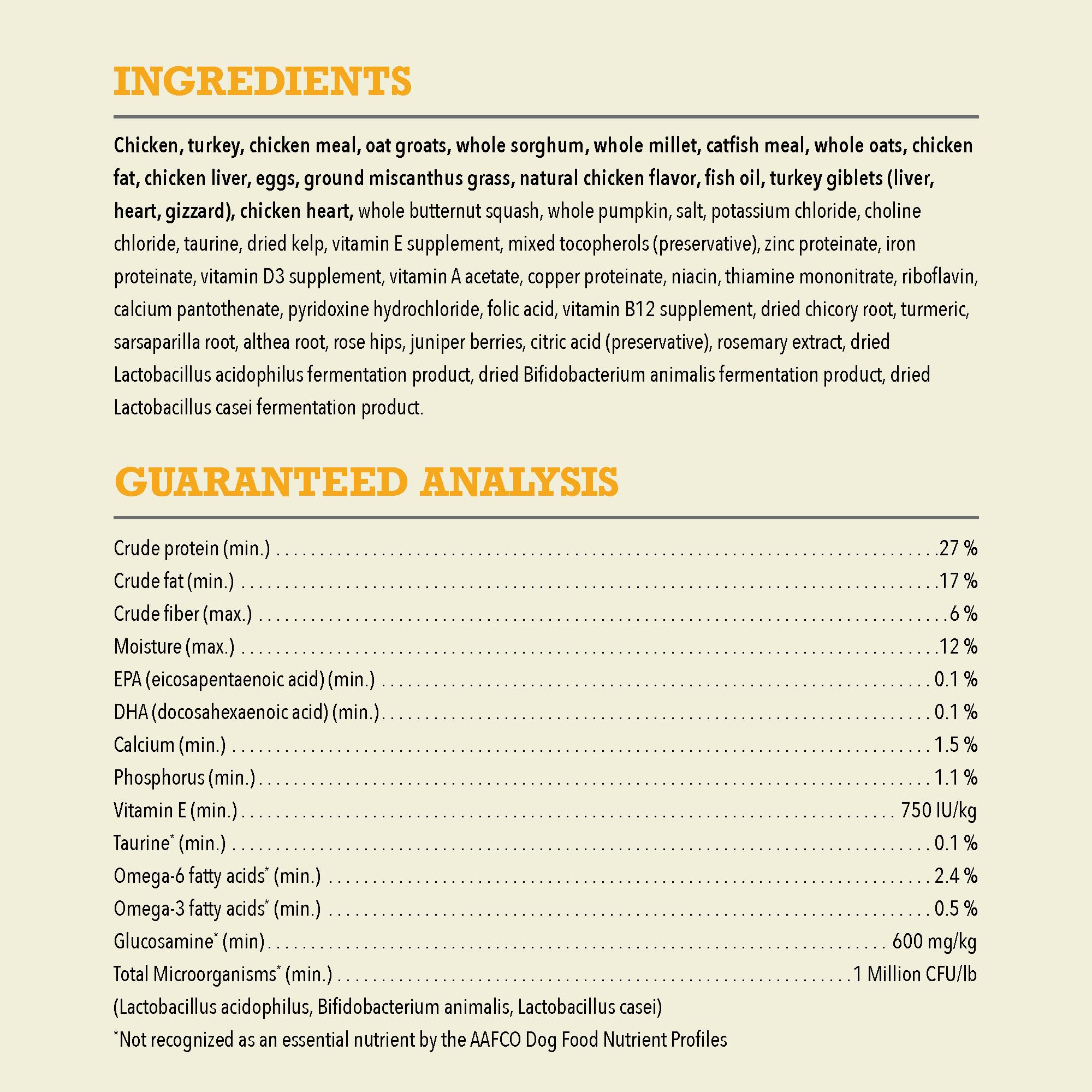 ACANA omega fatty acids support skin and coat health.
