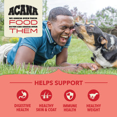 ACANA Wholesome Grains grain blend with oats sorghum and millet supports digestion.