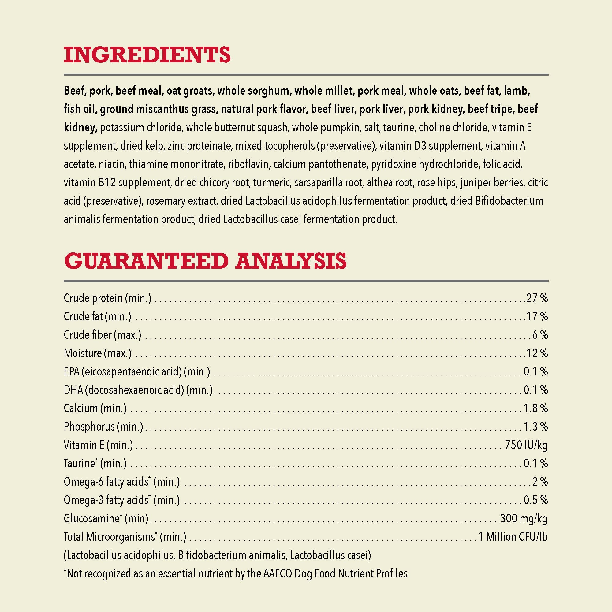 ACANA Wholesome Grains all life stages formula designed for broad canine needs.