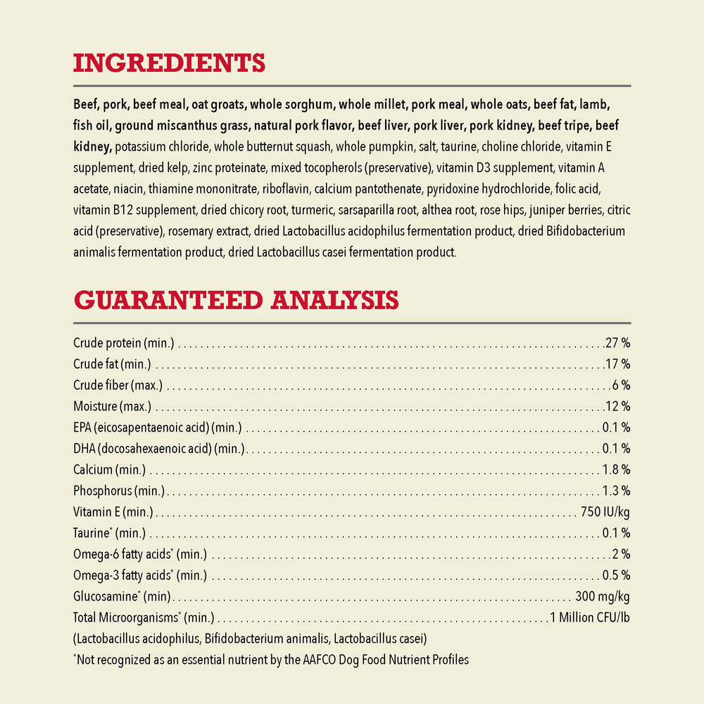 ACANA Wholesome Grains all life stages formula designed for broad canine needs.