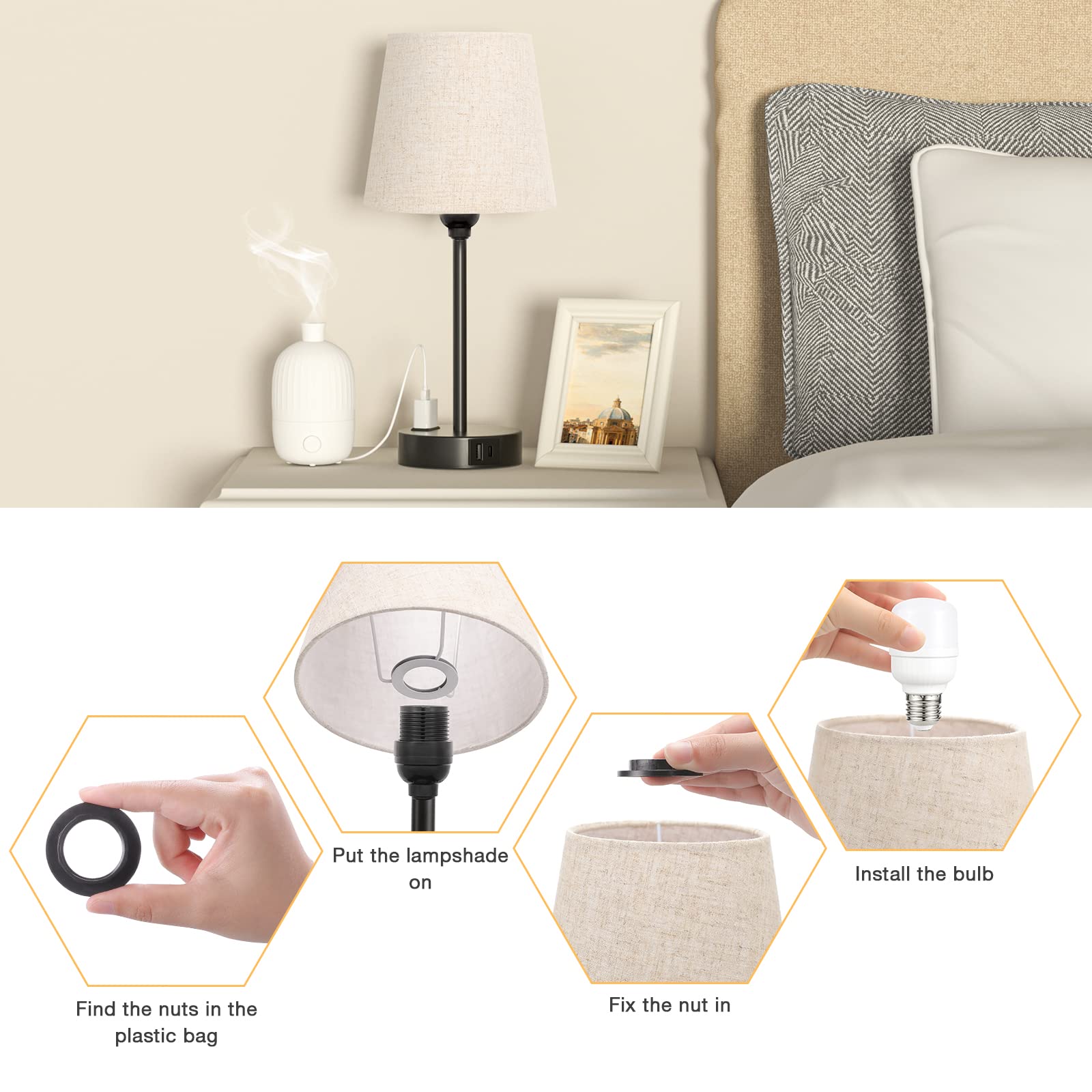 Acaxin compact design fits narrow nightstands and desks.