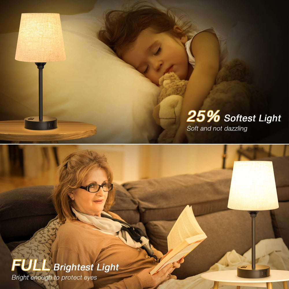 Acaxin lamp with built-in USB-C port and AC outlet.