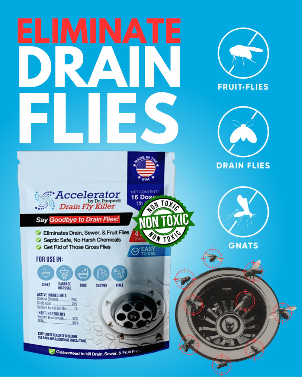Accelerator by Dr. Pooper septic-safe formula indicated on packaging