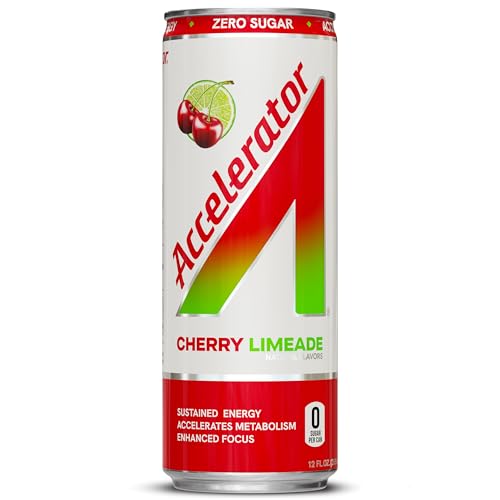 Accelerator Cherry Limeade can top view emphasizing refreshing flavor and caffeine boost