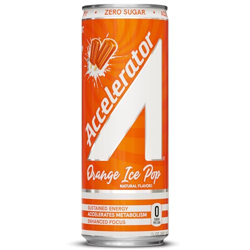 ACCELERATOR Orange Ice Pop can side panel with nutrition info and zero carbs