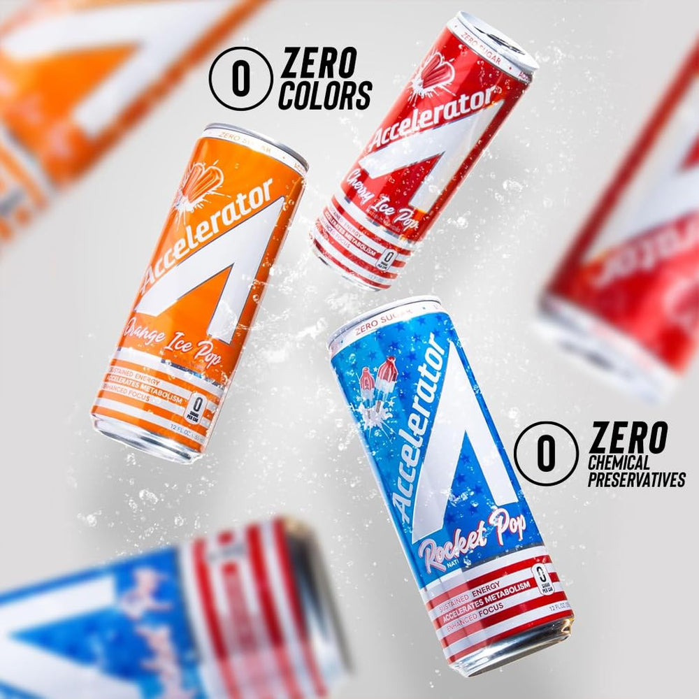ACCELERATOR Sleek can design for convenient on-the-go refreshment.