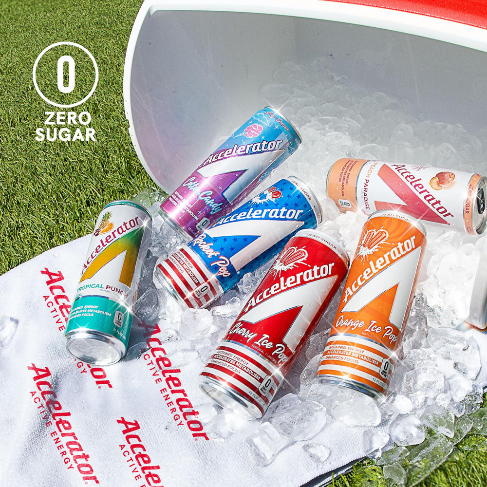 Accelerator features green tea extract for steady focus and energy.