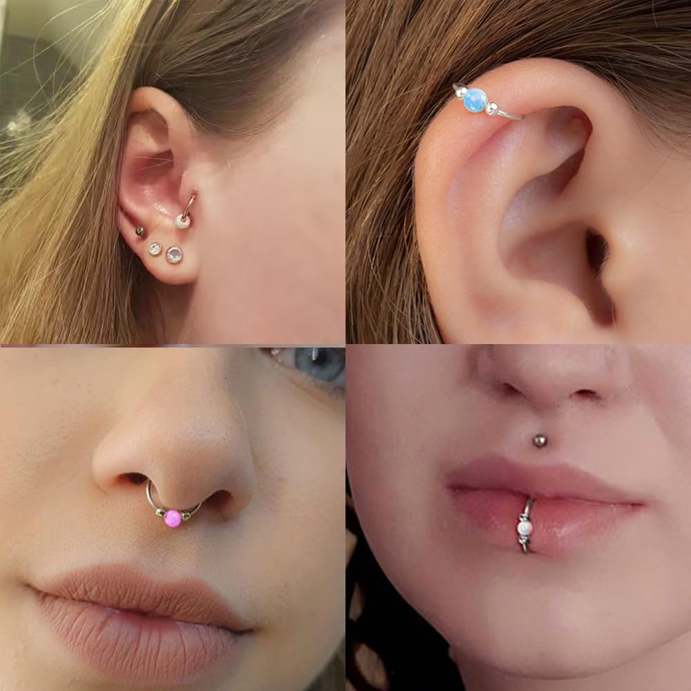 Accirrch inner diameter 8mm hoop suits multiple piercings with easy wear.
