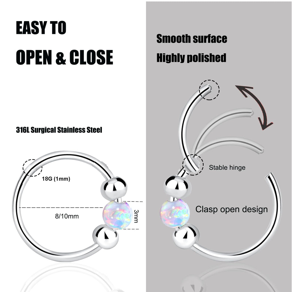 Accirrch opal helix hoops add subtle shimmer for versatile ear styling.
