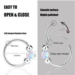 Accirrch opal helix hoops add subtle shimmer for versatile ear styling.
