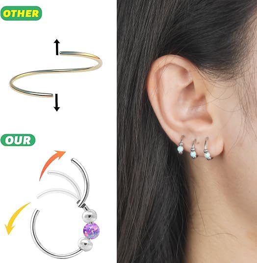 Accirrch steel bead accent earrings add a touch of detail.