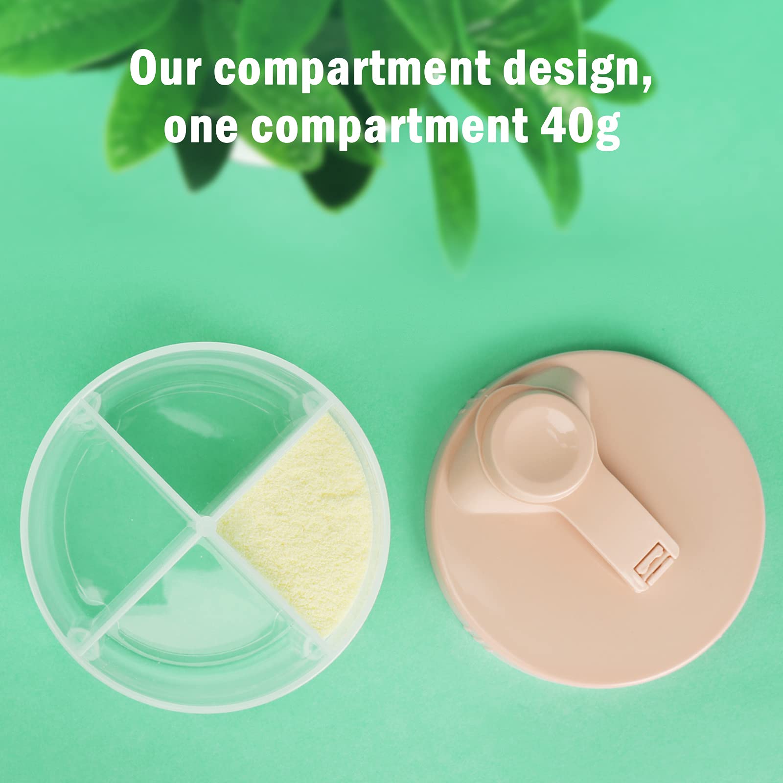 Accmor funnel-outlet design keeps powder neatly separated.